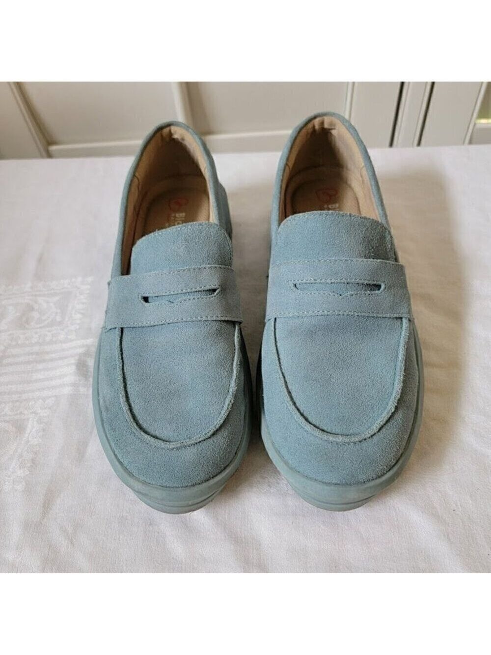 Blondo Waterproof Blue Suede Loafers - Size 7M - Picture 2 of 8